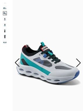 Hunter White Athletic Sneaker with Teal & Blue Accents